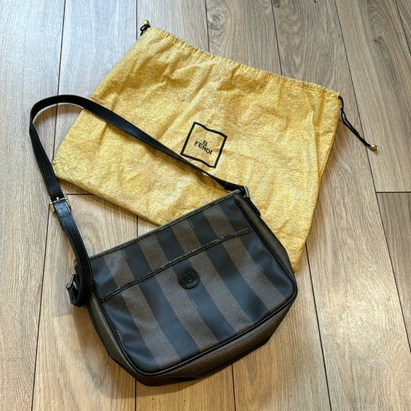 Authentic Fendi Vintage Requi Brown Crossbody Shoulder Bag - Picture 1 of 14